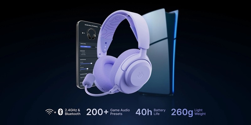 Headset SteelSeries Arctis Nova 3PW fialový