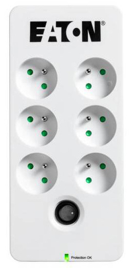 Prepäťová ochrana Eaton Protection Box 6 FR, 6x zásuvka, zaťaženie 10A, 1,5m čierna/biela Prepäťová ochrana Eaton Protection Box 6 FR, 6x zásuvka, zaťaženie 10A, 1,5m čierna/biela