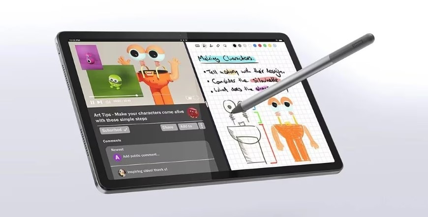 Tablet Lenovo Tab K11 Gen 2 8 GB / 128 GB + flipové puzdro a dotykové pero sivý Rozdelenie displeja na video s tutoriálom a funkciu maľovania v tablete Lenovo Tab K11 Gen 2″ width=