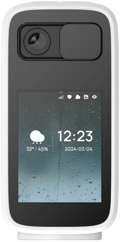 IP kamera IMMAX NEO LITE SMART Security BLOCK biela Pohľad na prednú stranu kamery IMMAX NEO LITE SMART Security BLOCK s kvalitnou šošovkou a priestranným displejom