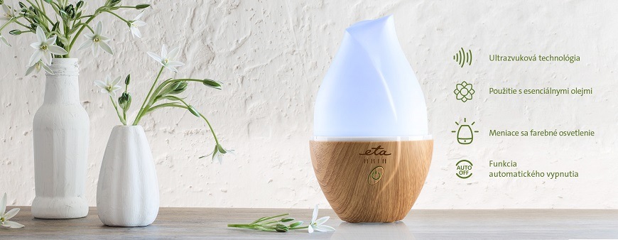 Aróma difuzér ETA Aria 4634 90000 hnedý/drevený Aroma difuzér ETA Aria ETA463490000, funkcie