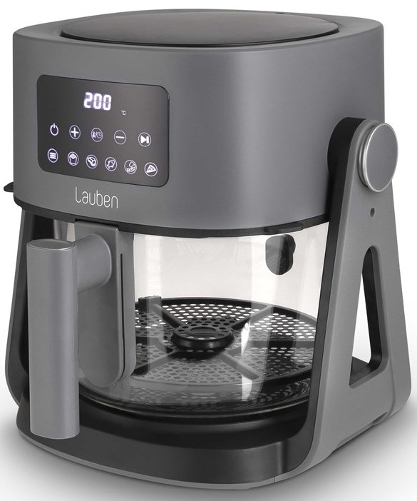 Fritéza teplovzdušná Lauben Glass&Grill Air Fryer 3in1 5500BG sivá