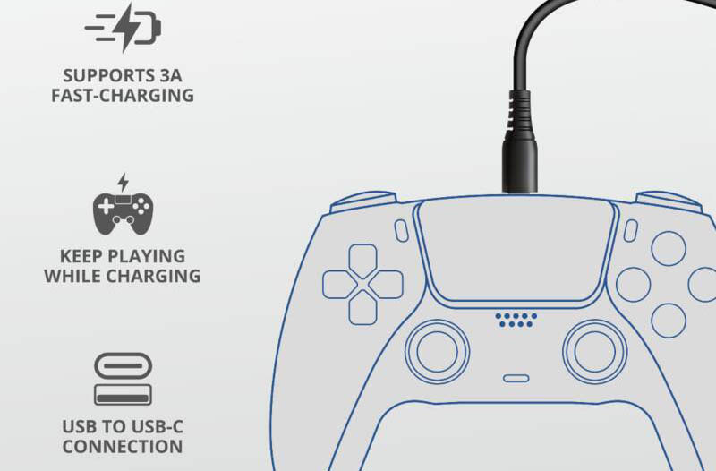 Kábel Trust GXT 226 Play & Charge pre PS5, 3m Kábel Trust GXT 226 Play & Charge pre PS5, 3m