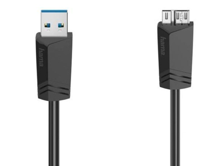 Kábel Hama USB-A / USB 3.0 micro-B, 0,75 m čierny Kábel Hama USB-A / USB 3.0 micro-B, 0,75 m čierny