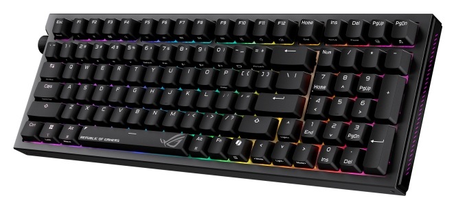 Klávesnica Asus ROG Strix Morph 96 WL US čierna Klávesnica Asus ROG Strix Morph 96 WL s RGB podsvietením a 96% layoutom