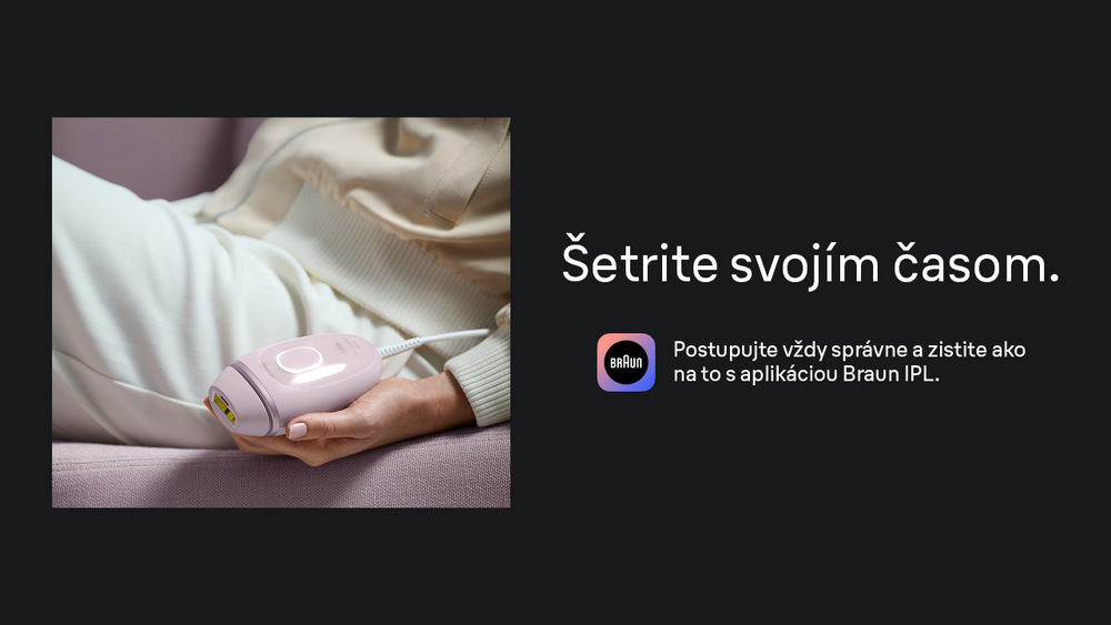 Epilátor Braun Silk-expert Mini IPL1100 ružový Žena drží v ruke IPL Braun IPL1111 Silk·expert Mini