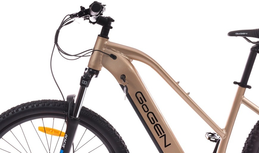 Elektrobicykel GoGEN Nexora MX 27,5" 18" 2026 čierne/champagne Detail obrázku elektrobicykla.