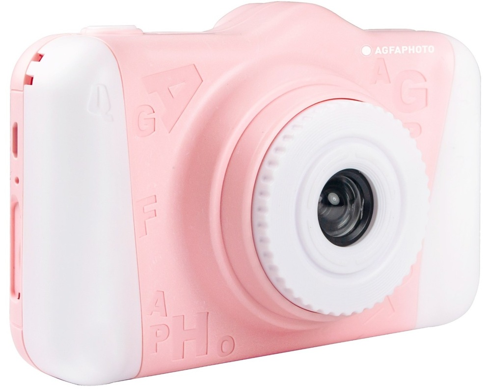 Predný pohľad na objektív detského fotoaparátu AgfaPhoto Realikids Cam 2.