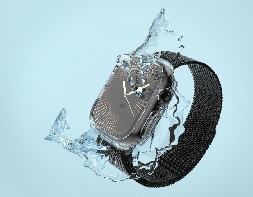 Ochranné púzdro FIXED Pure Watch na Apple Watch 10 42 mm - priehľadné