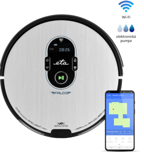 Robotický vysávač ETA Falco Smart 251590000 čierny/strieborný ETA Falco Smart 251590000, stříbrná