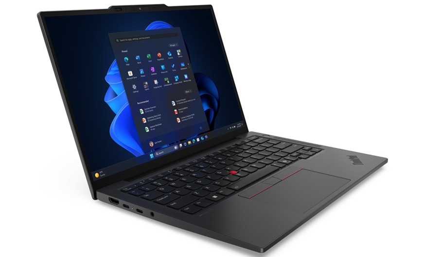 Notebook Lenovo ThinkPad X13 Gen 6 čierny Detail obrázku otvoreného notebooku.