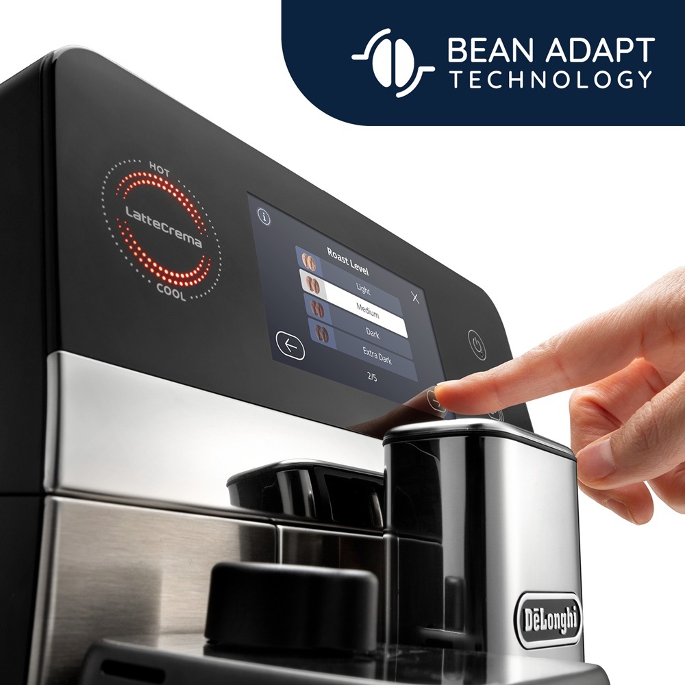 Automatický kávovar De'Longhi Eletta Ultra ECAM 470.85.MB čierne/nerez Moderný automatický kávovar De’Longhi s dotykovým displejom a technológiou Bean Adapt.