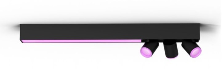 Bodové svietidlo Philips Hue Centris White and Color Ambiance 3 Spot čierne