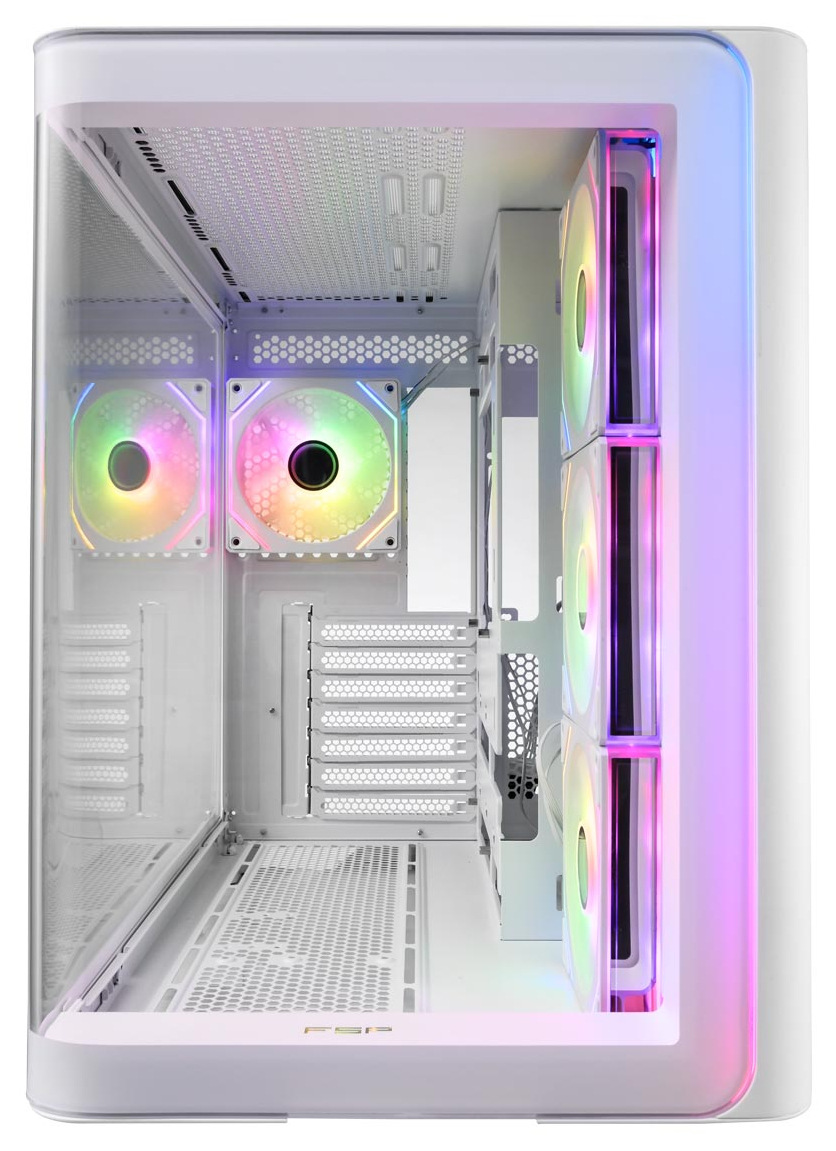 Case FSP M580-WA biela PC skriňa Fortron M580-BA v detaile z bočnej strany