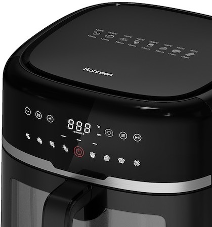 Fritéza teplovzdušná Rohnson R-2888 čierna Fritéza zaisťuje rovnomerný ohrev