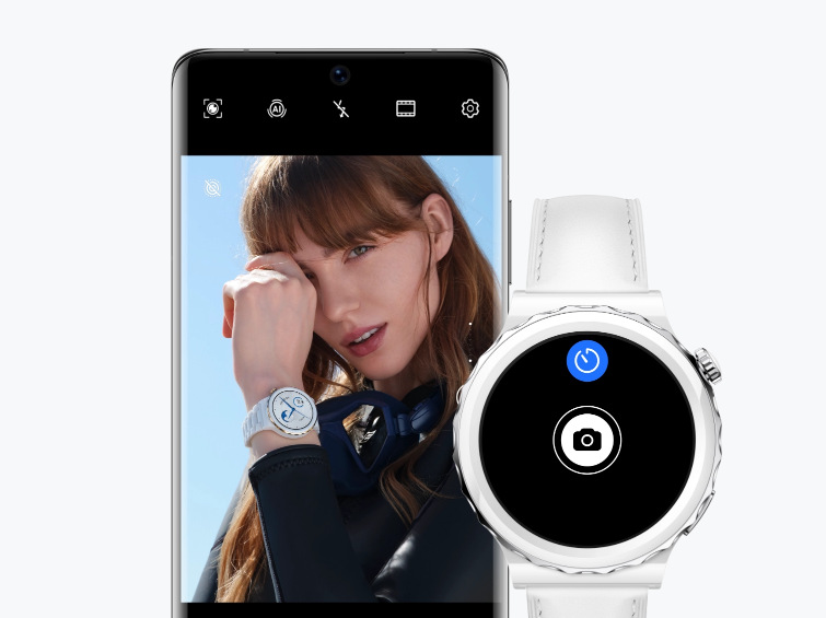 Inteligentné hodinky Huawei Watch GT3 Pro 43 mm - Silver Bezel White Ceramic Case + White Leather Strap