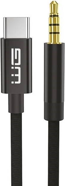 Kábel WG USB-C/ 3,5mm Jack, DAC chip, 1,5m čierny WH 11653