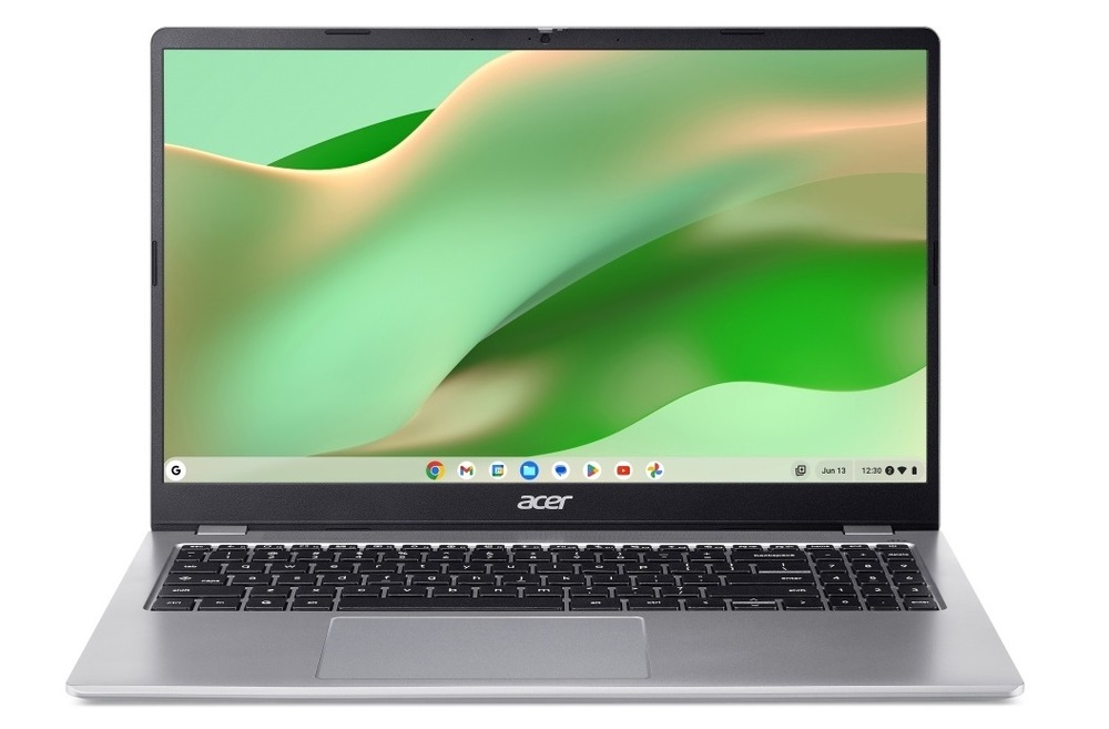 Notebook Acer Chromebook 315 (CB315-6H-34GY) strieborný Otvorený a zapnutý notebook Acer Chromebook 315″ width=