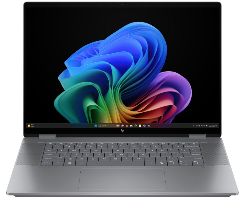 Notebook HP + Game Pass predplatné na 3 mesiace sivý Detail displeja notebooku HP OmniBook X Flip NG AI PC 16-ar0001nc z prednej strany