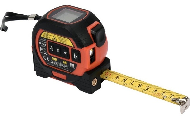 Zvinovací meter YATO s LCD displejom, 5m oceľová páska