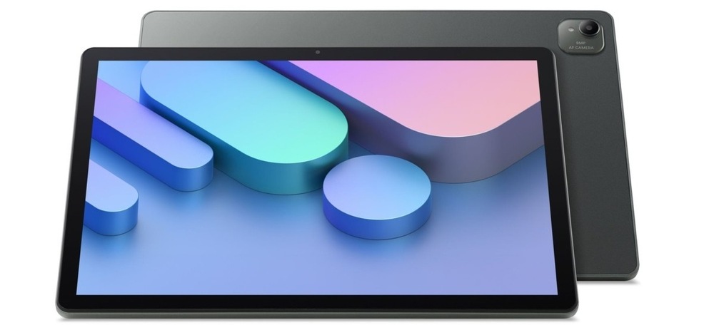Tablet Acer Iconia V13 (V13-11M-806P) 8 GB / 256 GB + flipové pouzdro zelený Tablet zapnutý Acer Iconia V13 (V13-11M-806P) spredu a za ním druhý zozadu