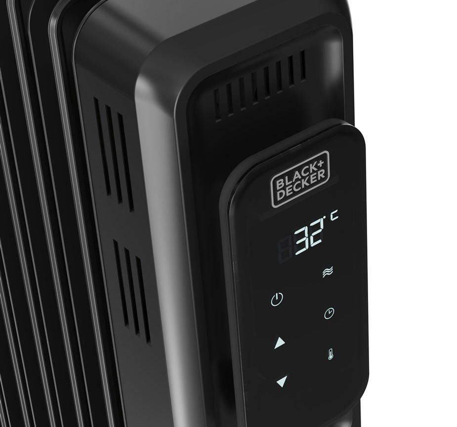 Olejový radiátor Black+Decker BXRA2001E čierny Detail digitálneho ovládacieho displeja
