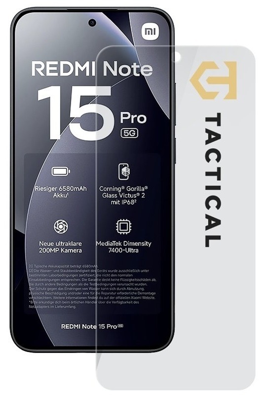 Tvrdené sklo Tactical na Xiaomi Redmi Note 15 Pro 5G, tvrdosť 9H