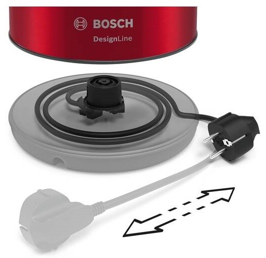 Rýchlovarná kanvica Bosch DesignLine TWK3P424 čierna/červená