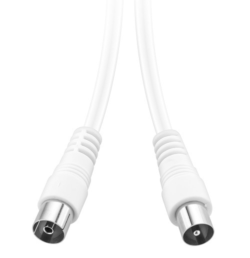 Koaxiální kabel GoGEN 1,2m, rovný, bílý