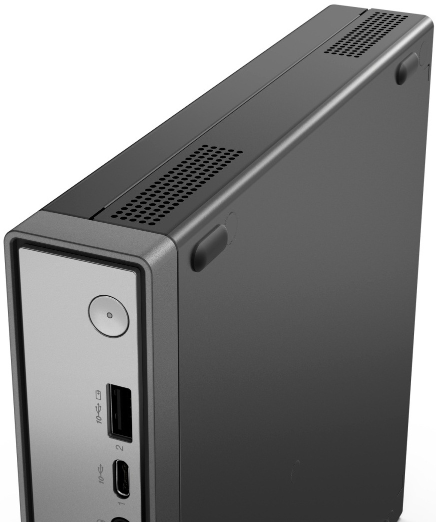 PC mini Lenovo ThinkCentre neo 50q Gen 5 čierny Detail portov na PC Lenovo ThinkCentre 50q Gen 5″ width=