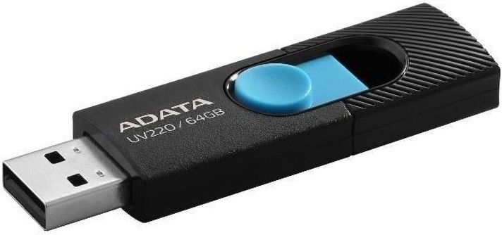 USB flash disk ADATA Dash Drive UV220, čierna / modrá farba