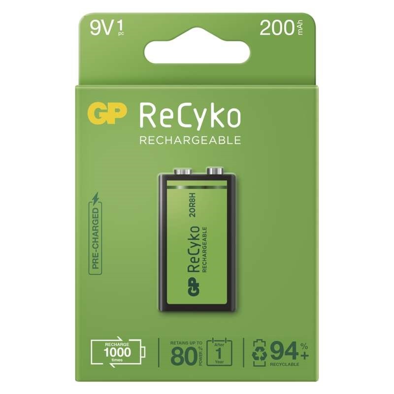 Batéria nabíjacia GP ReCyko, 9V, 200mAh, NiMH, krabička 1ks Batéria nabíjacia GP ReCyko, 9V, 200mAh, NiMH, krabička 1ks