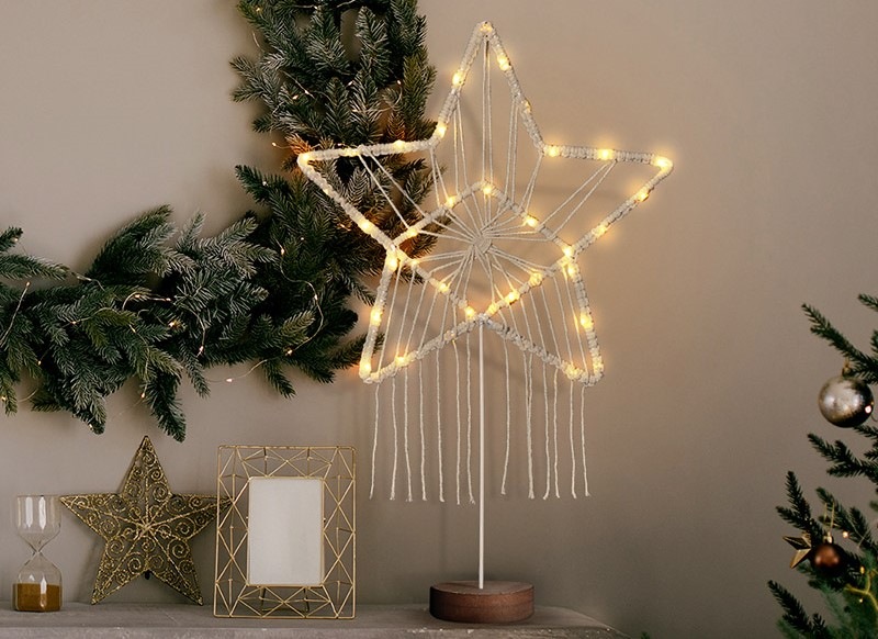 LED dekorácie Solight hviezda stolná, pletená, 35x LED, 2x AAA