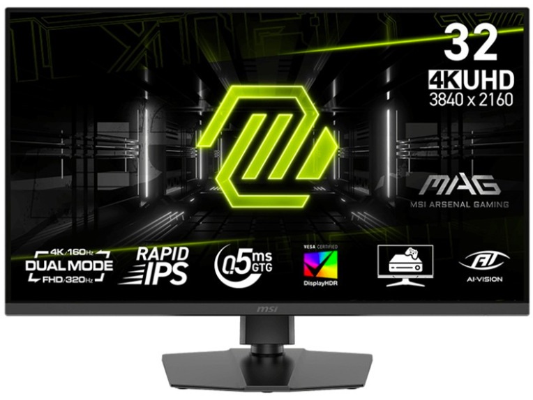 Monitor MSI MAG 322URDF E16 31.5", LED podsvietenie, IPS panel, 0.5ms, 1000: 1, 400cd/m2, 3840 × 2160, - čierny
