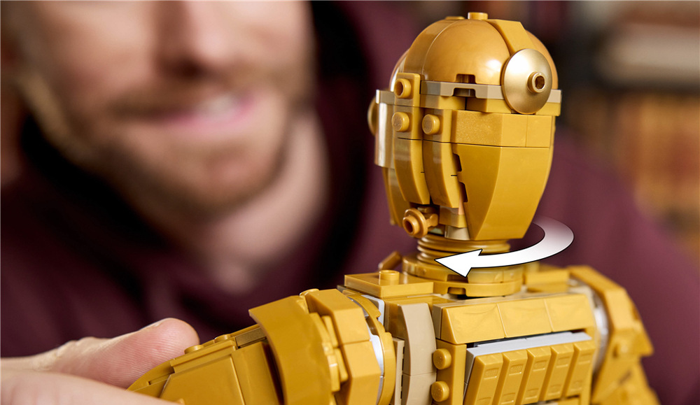 Stavebnica LEGO® Star Wars™ 75398 C-3PO™ Pohyblivá hlava a paže umožnia C-3PO nastaviť do rôznych póz a doplniť ho minifigúrkou LEGO