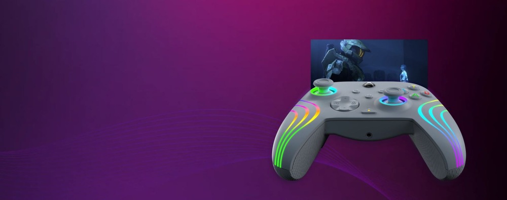 Gamepad PDP Afterglow Wave RGB Wired Controller pre Xbox One/Series sivý PDP Afterglow Wave RGB Wired Controller pre Xbox Series X|S/Xbox One/PC (049-024-GE)