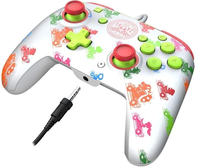 Gamepad PDP Rematch Glow, Nintendo Switch Kart Racer Mario biely