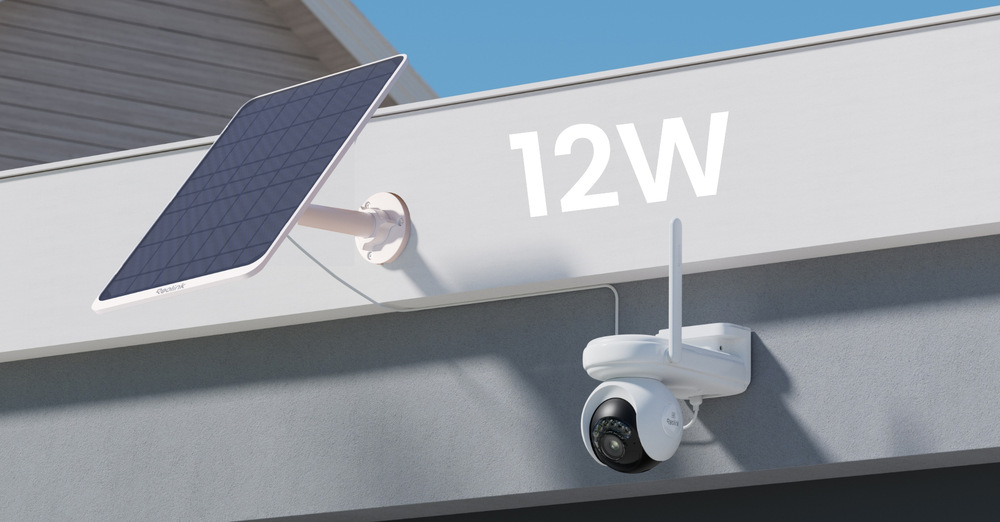 Solárny panel Reolink Solar Panel 3 biely Nabíjanie výkon 12 W poskytuje vysokú účinnosť a uľahčuje používanie v každom priestore
