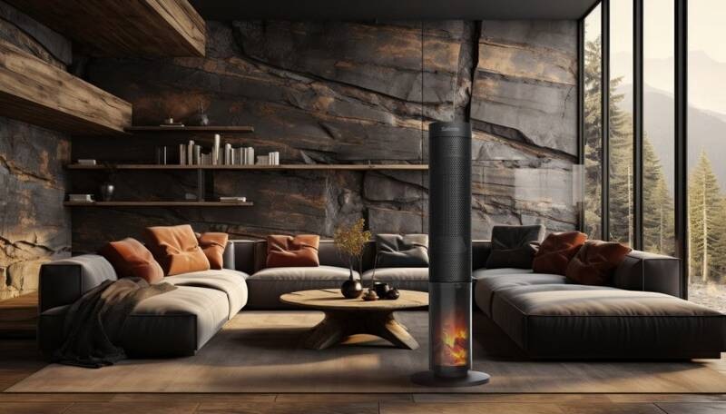 Teplovzdušný ventilátor Salente HotTower čierny