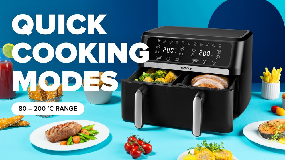 Fritéza teplovzdušná Niceboy AirFryer DUO čierna Fritéza teplovzdušná Niceboy AirFryer DUO čierna