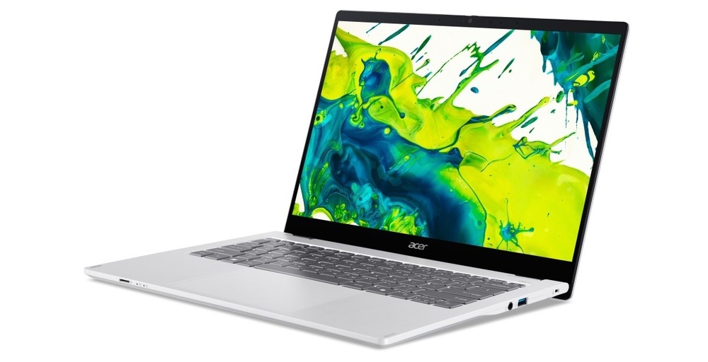 Notebook Acer Swift Spin 14 AI (SFSP14-I51T-765Q) strieborný Otvorený a zapnutý notebook Acer Swift Spin 14 AI (SFSP14-I51T-765Q)