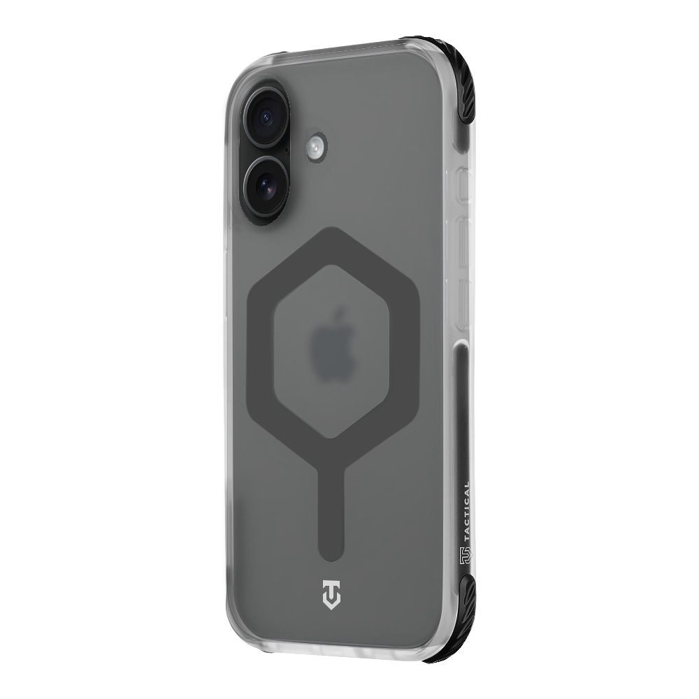Kryt na mobil Tactical MagForce Hexagon na Apple iPhone 16 - čierny/priehľadný