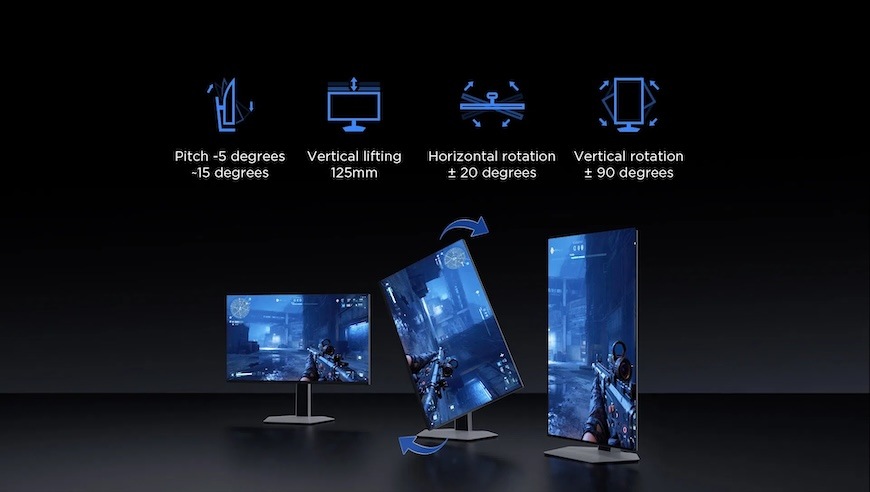 Herný monitor TCL 27C2A je vybavený flexibilným stojanom s nastaviteľnou výškou,