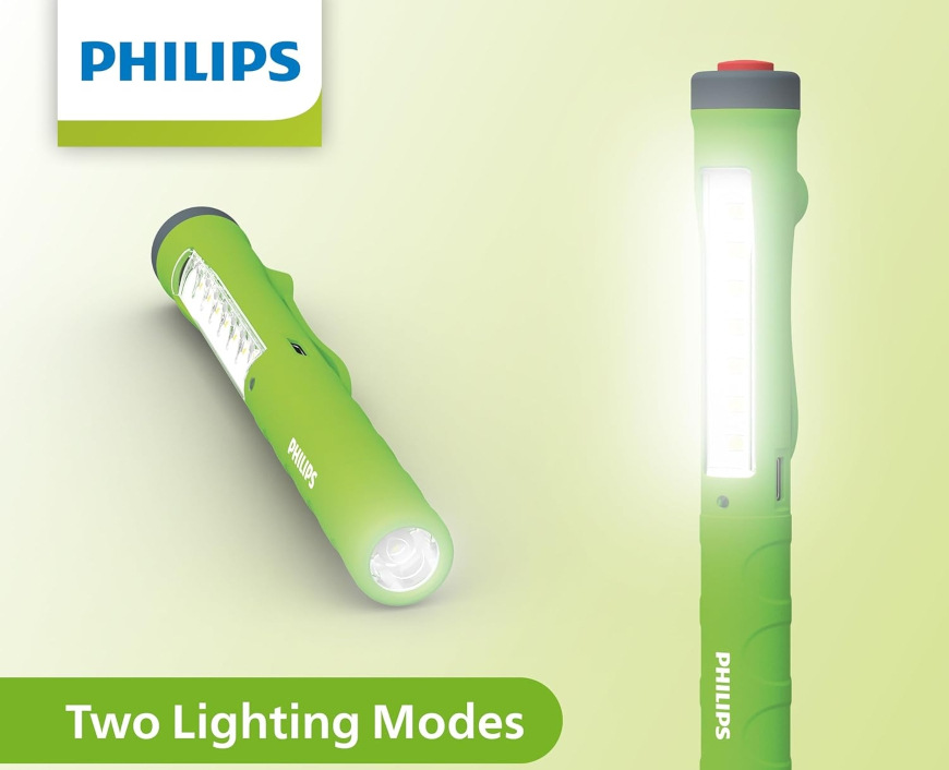 Lampáš Philips X30PECOX1 zelená Ceruzkové svietidlo Philips Xperion 3000 Pen eco X30PECOX1 je skvelým pomocníkom pre mechanikov i domácich majstrov. Okrem hlavného lúča so svietivosťou 90 lúmenov totiž ponúka aj 10lm bodové svetlo, s ktorým nasmerujete lúč na požadované miesto. Tento model poskytuje studené svetlo s teplotou 6 000 kelvinov, ktoré je nielen dostatočne jasné, ale aj menej unavuje oči.