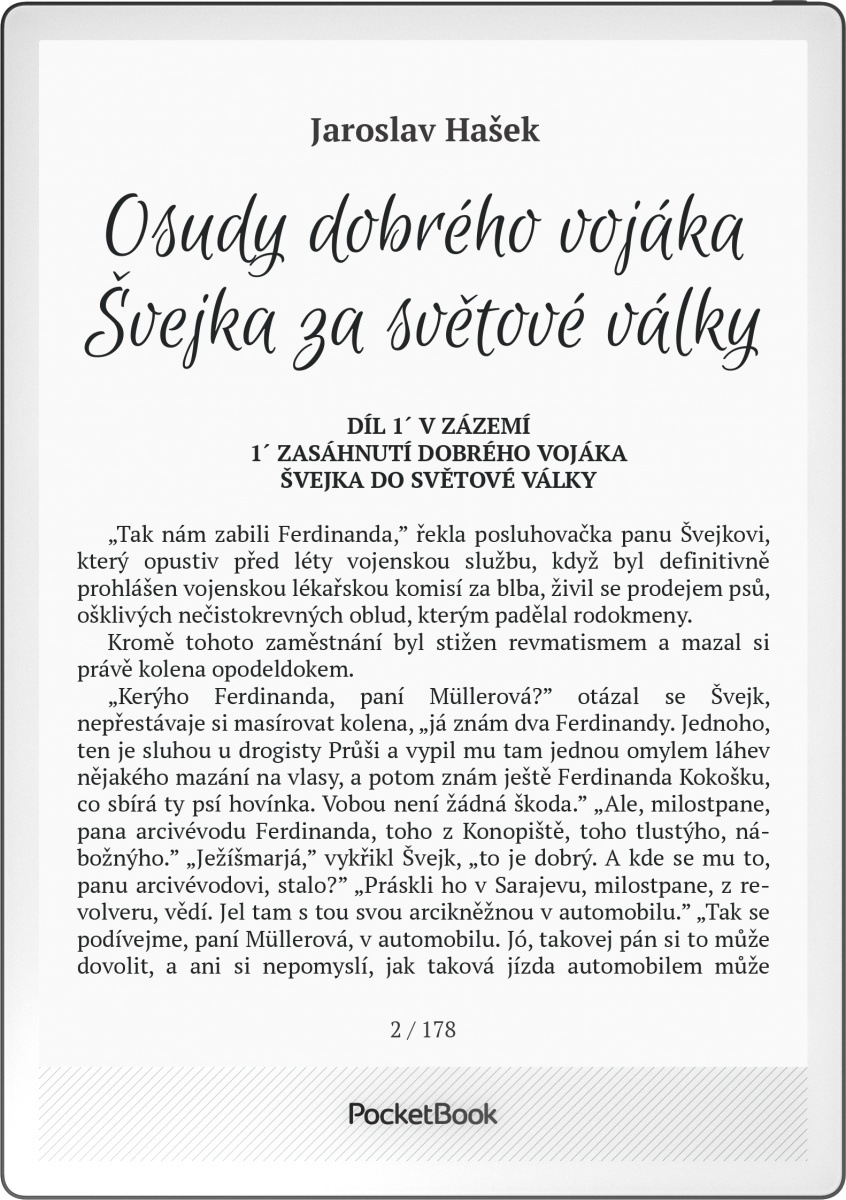 Čítačka kníh PocketBook 1030 InkPad One čierna Niekedy jednoducho nie je nálada na čítanie. Ale to vôbec nevadí! Pretože čítačka PocketBook prevedie vďaka funkcii Text To Speech akýkoľvek textový súbor na zvukovú stopu,