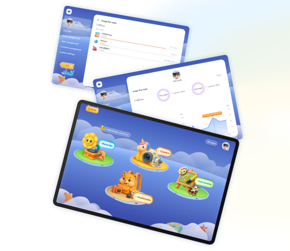 Tablet HONOR Pad X8b 4 GB / 64 GB sivý Honor Kids v tablete HONOR Pad X8b
