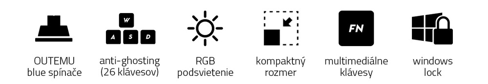 Klávesnica Niceboy ORYX K300X, CZ layout čierna Klávesnica Niceboy ORYX K300X, CZ layout čierna