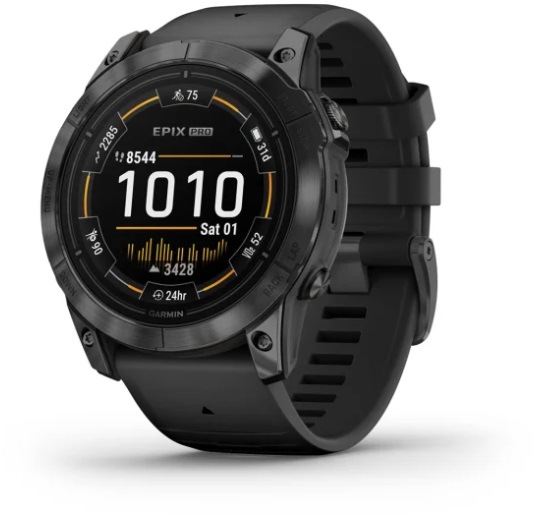 Inteligentné hodinky Garmin epix Pro (Gen 2) Glass - 51 mm - Gray / Black Silicone Band Garmin epix Pro