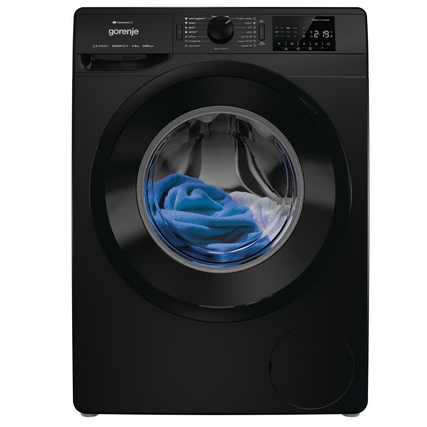 Vopred plnená práčka Gorenje WPNEI84A1SWB, čierna