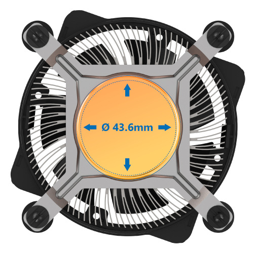 Chladič CPU AKASA Copper Core Intel LGA1700, 125 W TDP hliník AKASA Copper Core sa krásne zmestí aj do kompaktných skríň